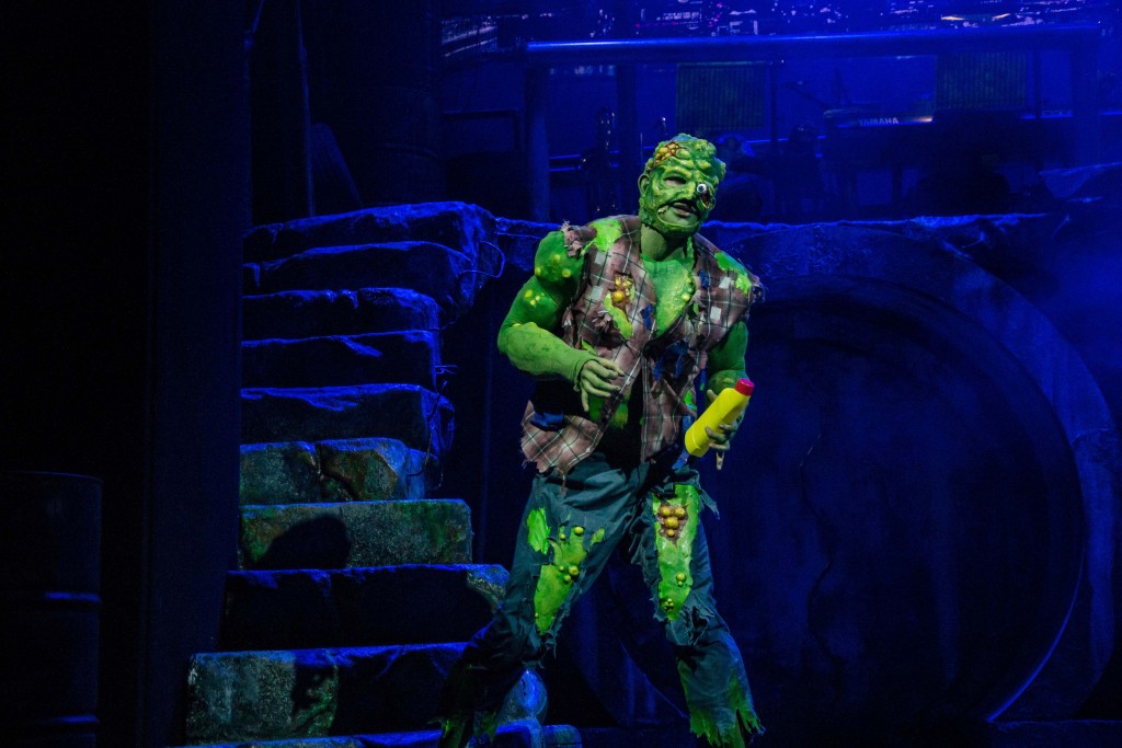 THE TOXIC AVENGER THE MUSICAL 1 Mark Anderson as Toxie Phorto Irina Chira